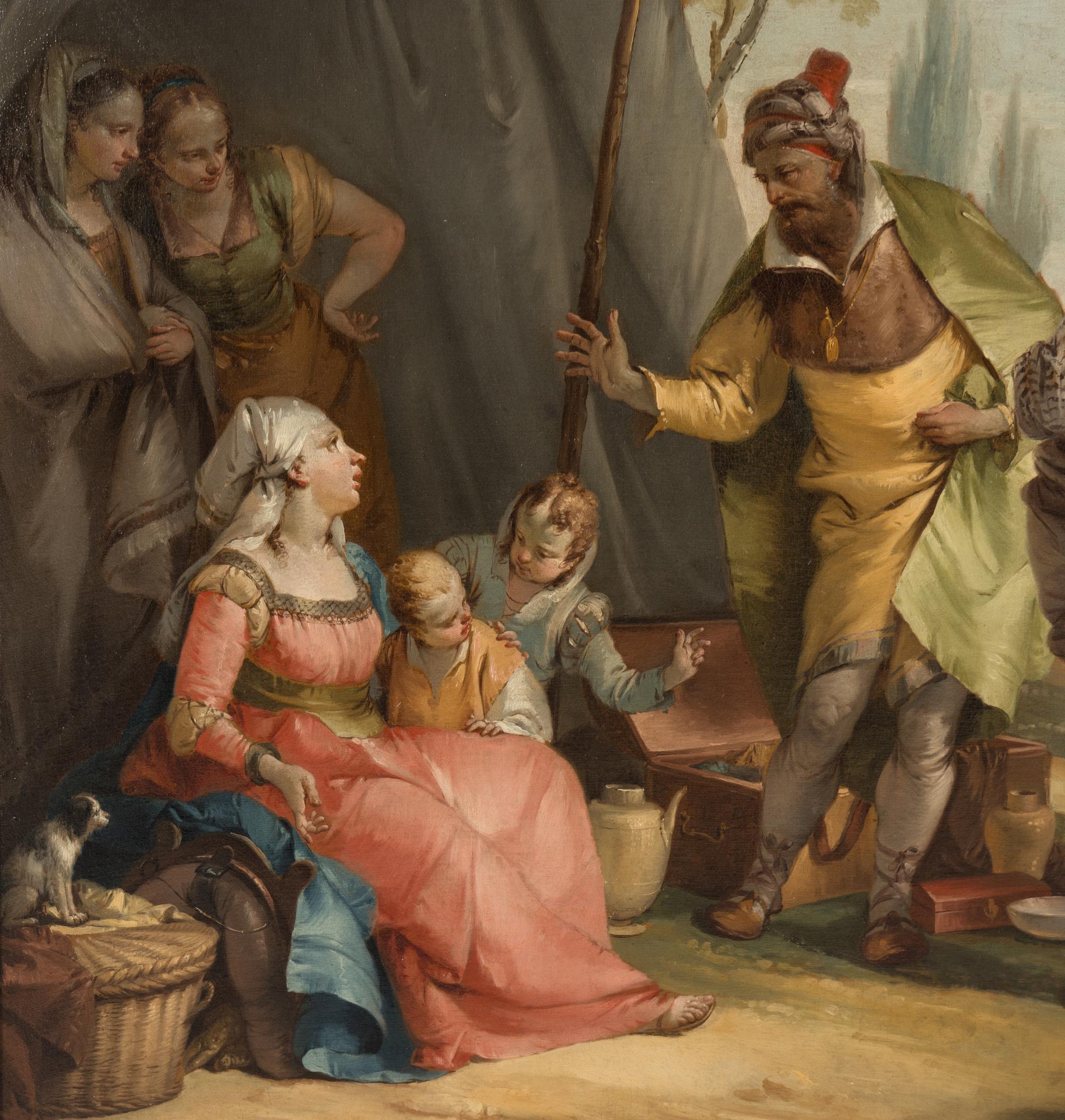 Laban Looking for the Idols Hidden by Rachel; The Finding of Moses , c. 1740 (a pair)