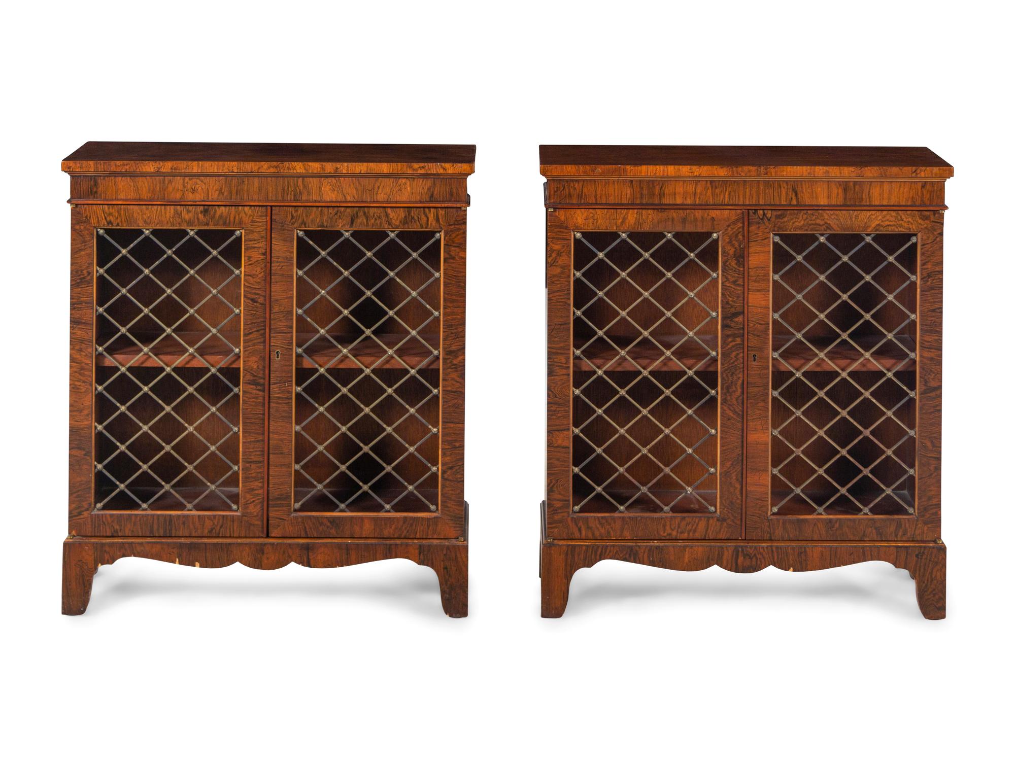 A Pair of Regency Style Rosewood Chiffoniers