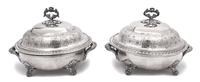 Pair of Sheffield Plate Covered Entree Dishes