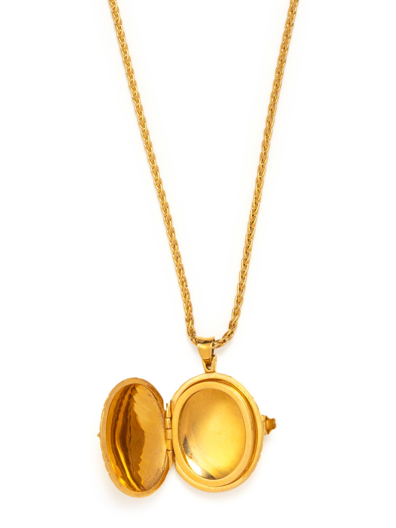 YELLOW GOLD LOCKET NECKLACE