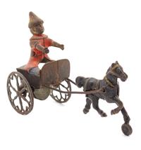 A Gong Bell Co. Horse-Drawn Clown Toy