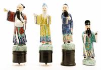 Four Chinese Famille Rose Porcelain Figures Height of tallest 10 inches. — MARKED CHINA