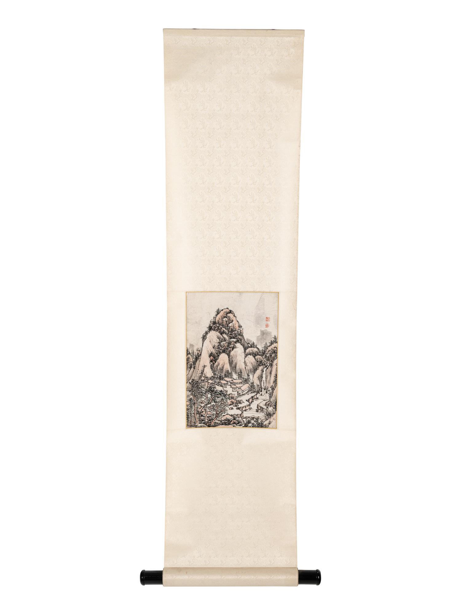 Two Chinese Hanging Scrolls Depicting Landscape
