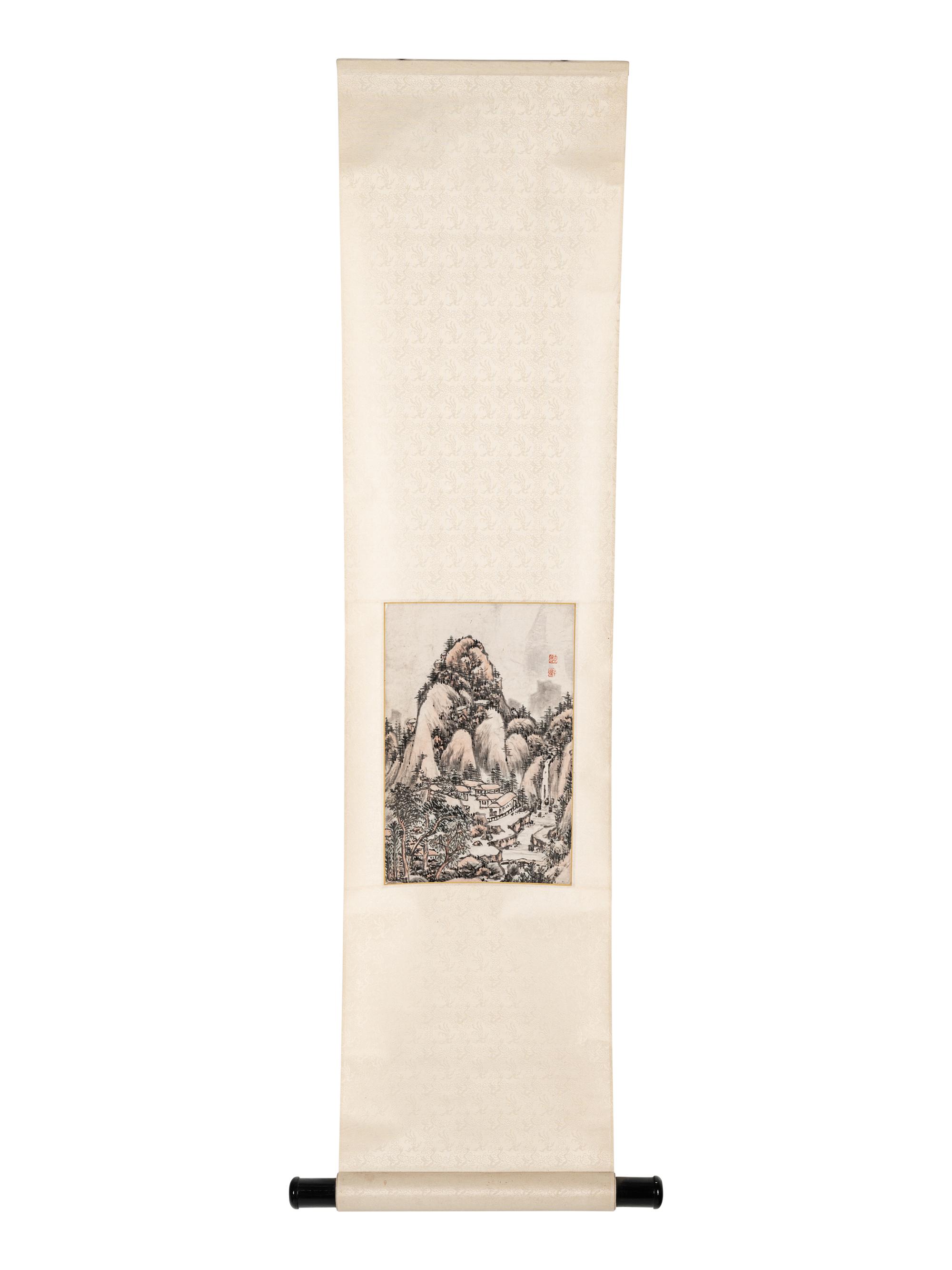 Two Chinese Hanging Scrolls Depicting Landscape