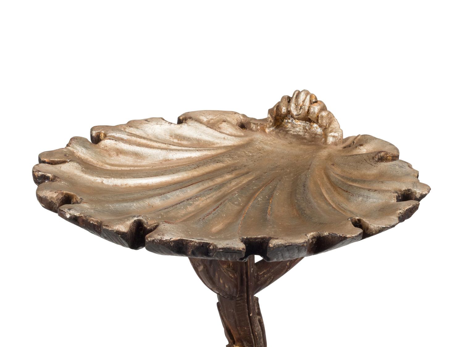 A Pair of Italian Painted "Grotto" Shell-Form Stands