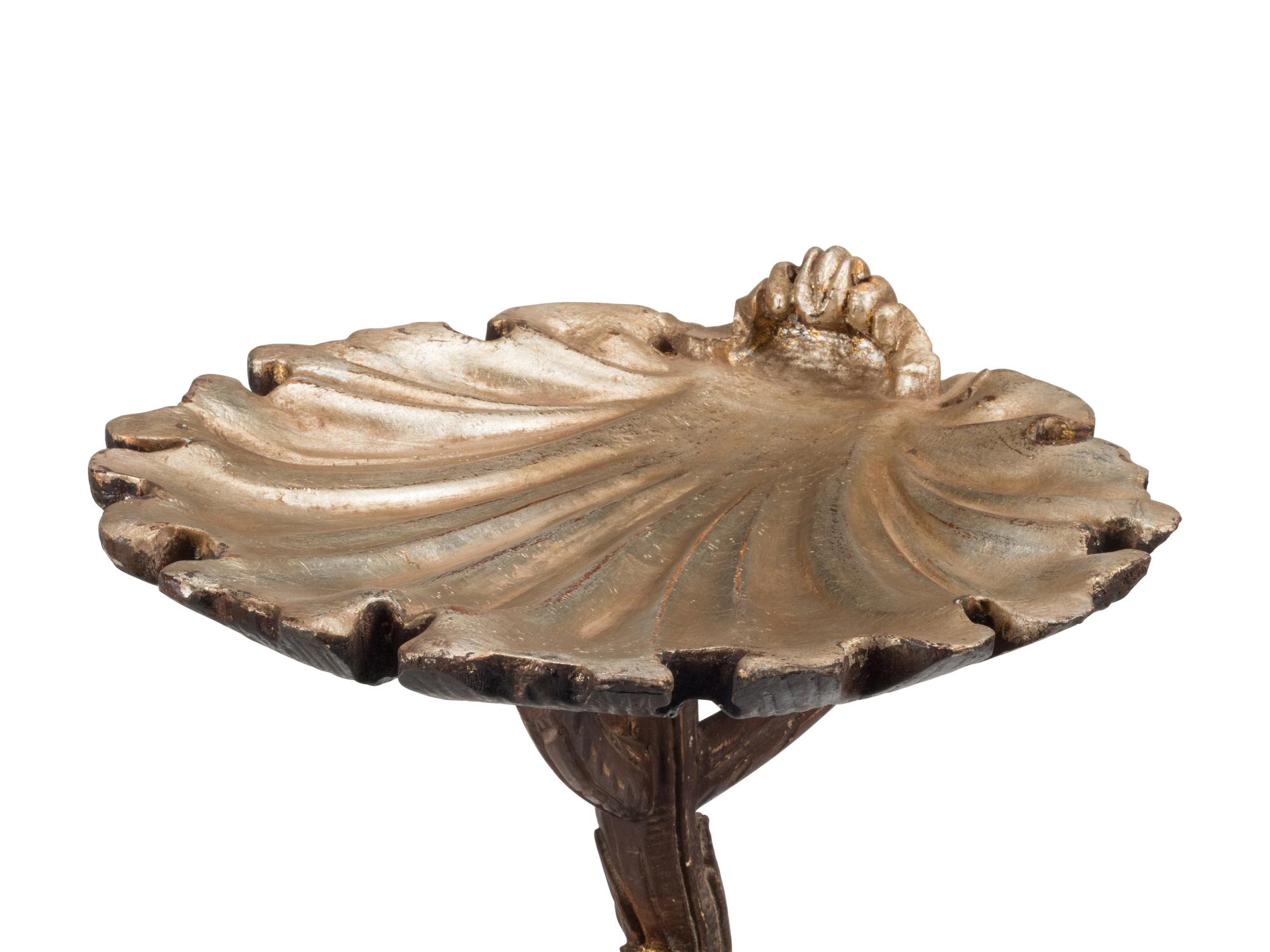 A Pair of Italian Painted "Grotto" Shell-Form Stands