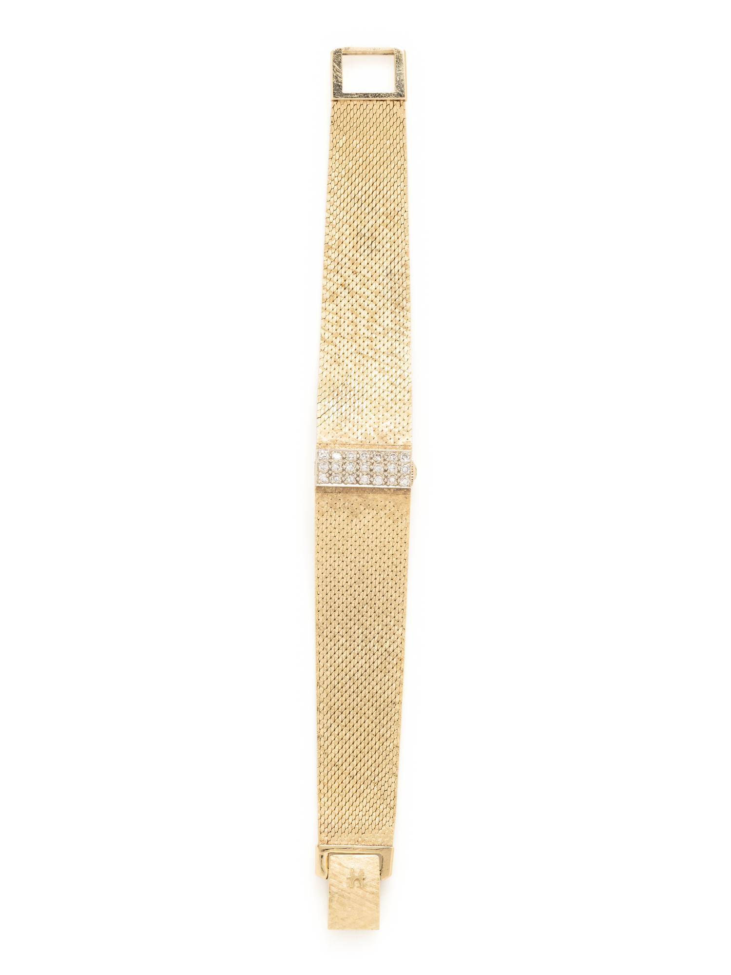 HAMILTON, YELLOW GOLD AND DIAMOND HIDDEN DIAL WATCH