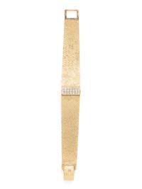 HAMILTON, YELLOW GOLD AND DIAMOND HIDDEN DIAL WATCH