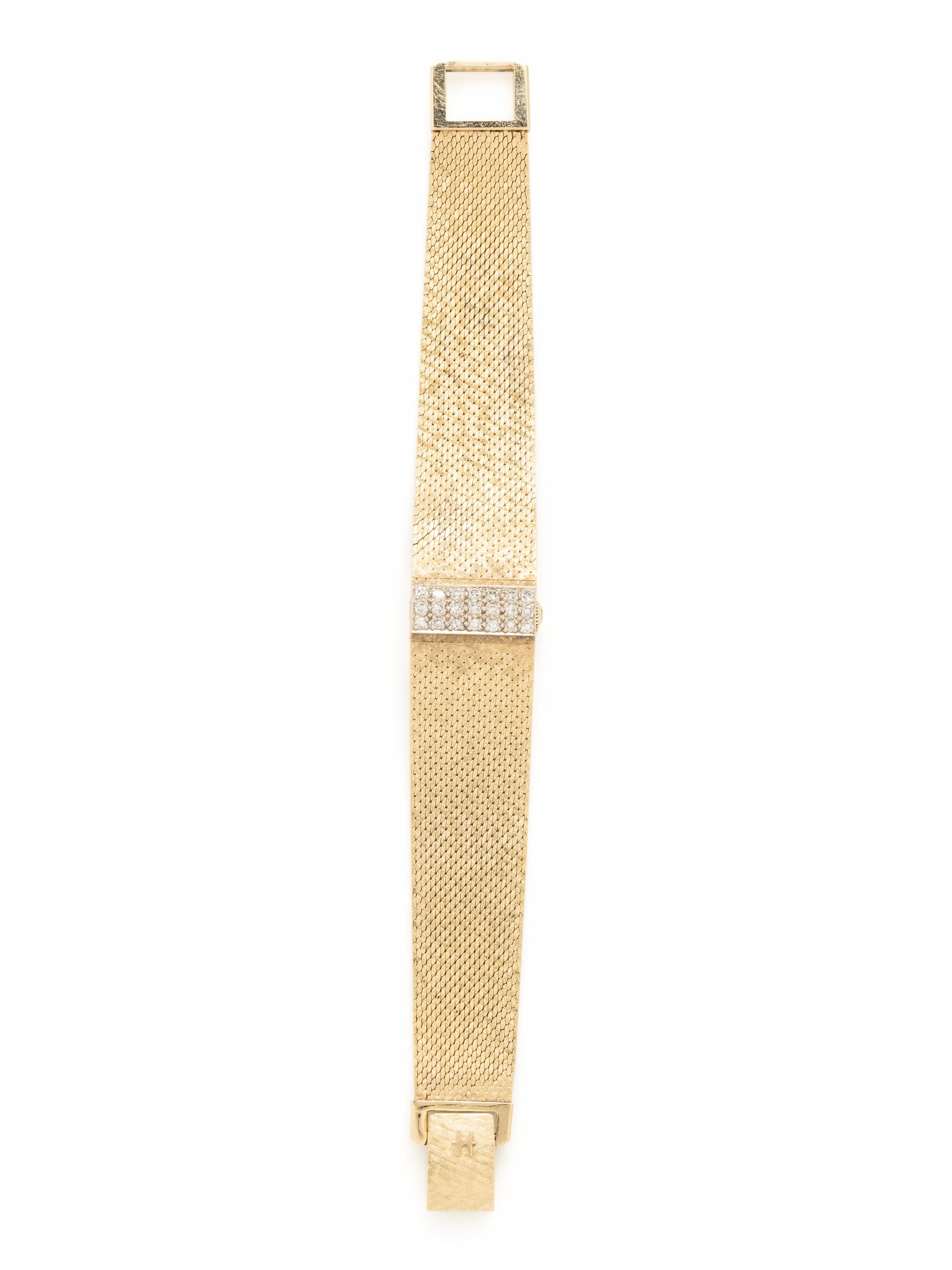 HAMILTON, YELLOW GOLD AND DIAMOND HIDDEN DIAL WATCH