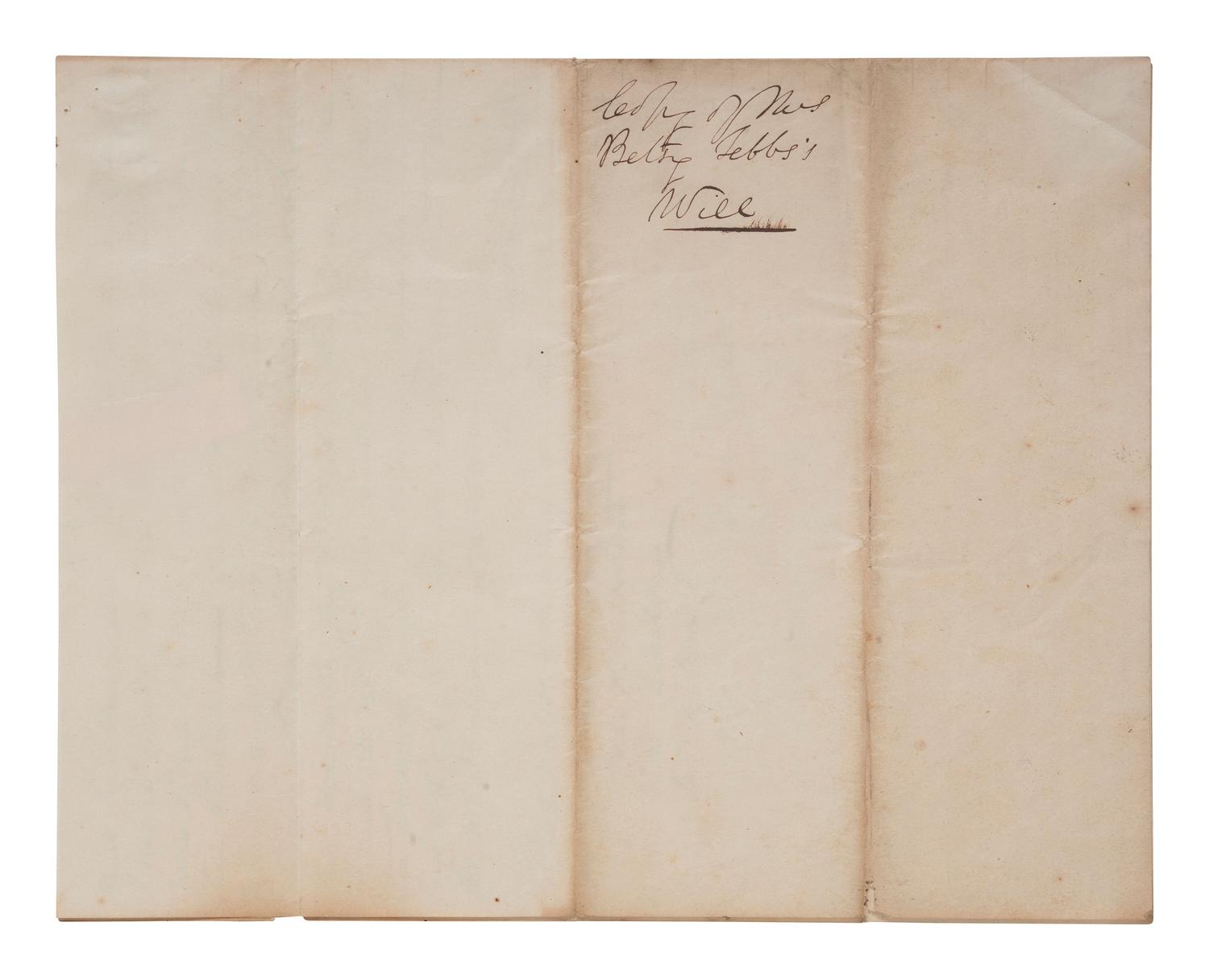 [ENSLAVEMENT & ABOLITION]. A group of 4 documents identified to the Carr and Tebbs families of Virginia, incl. references to the manumission and sale of enslaved persons.