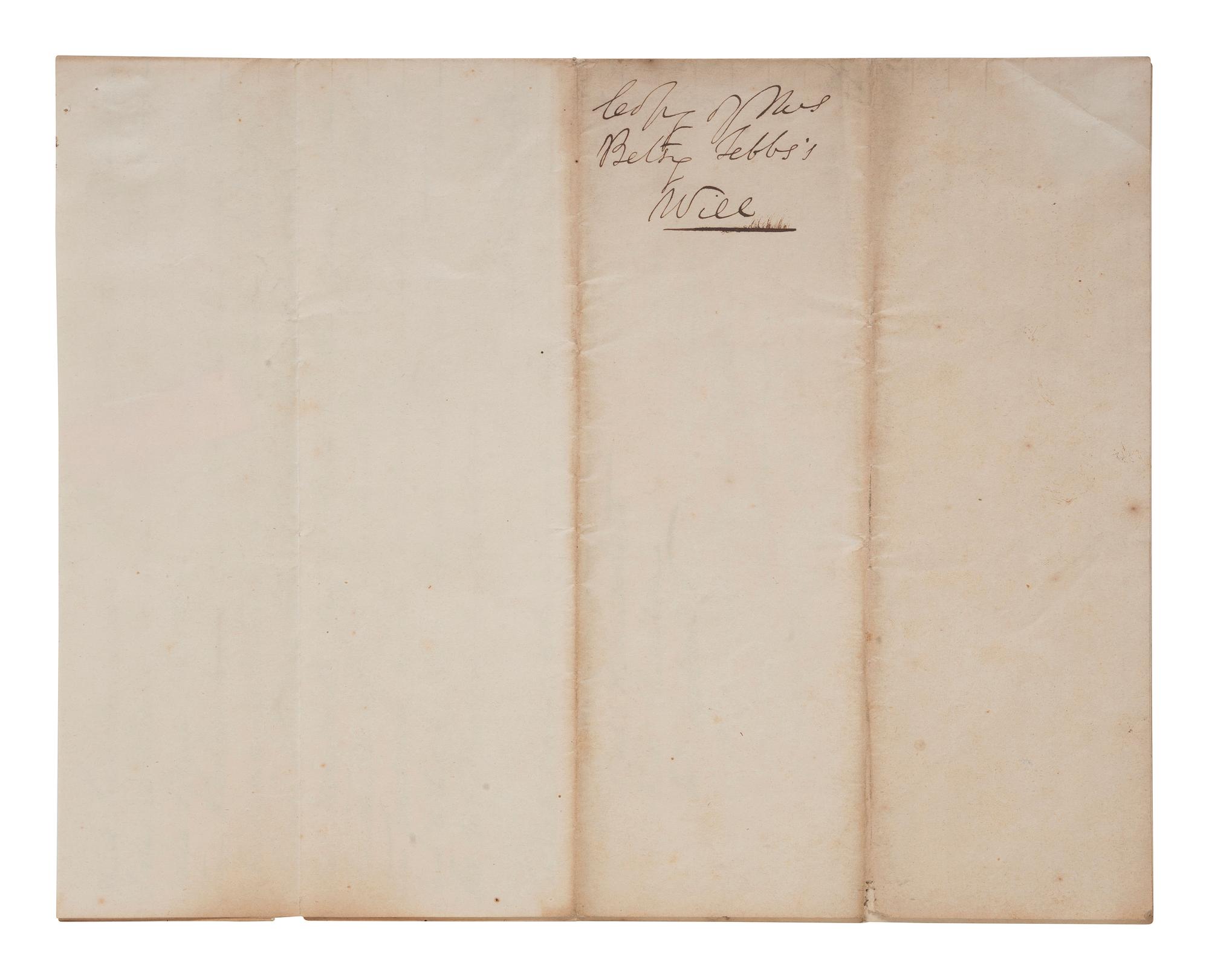 [ENSLAVEMENT & ABOLITION]. A group of 4 documents identified to the Carr and Tebbs families of Virginia, incl. references to the manumission and sale of enslaved persons.