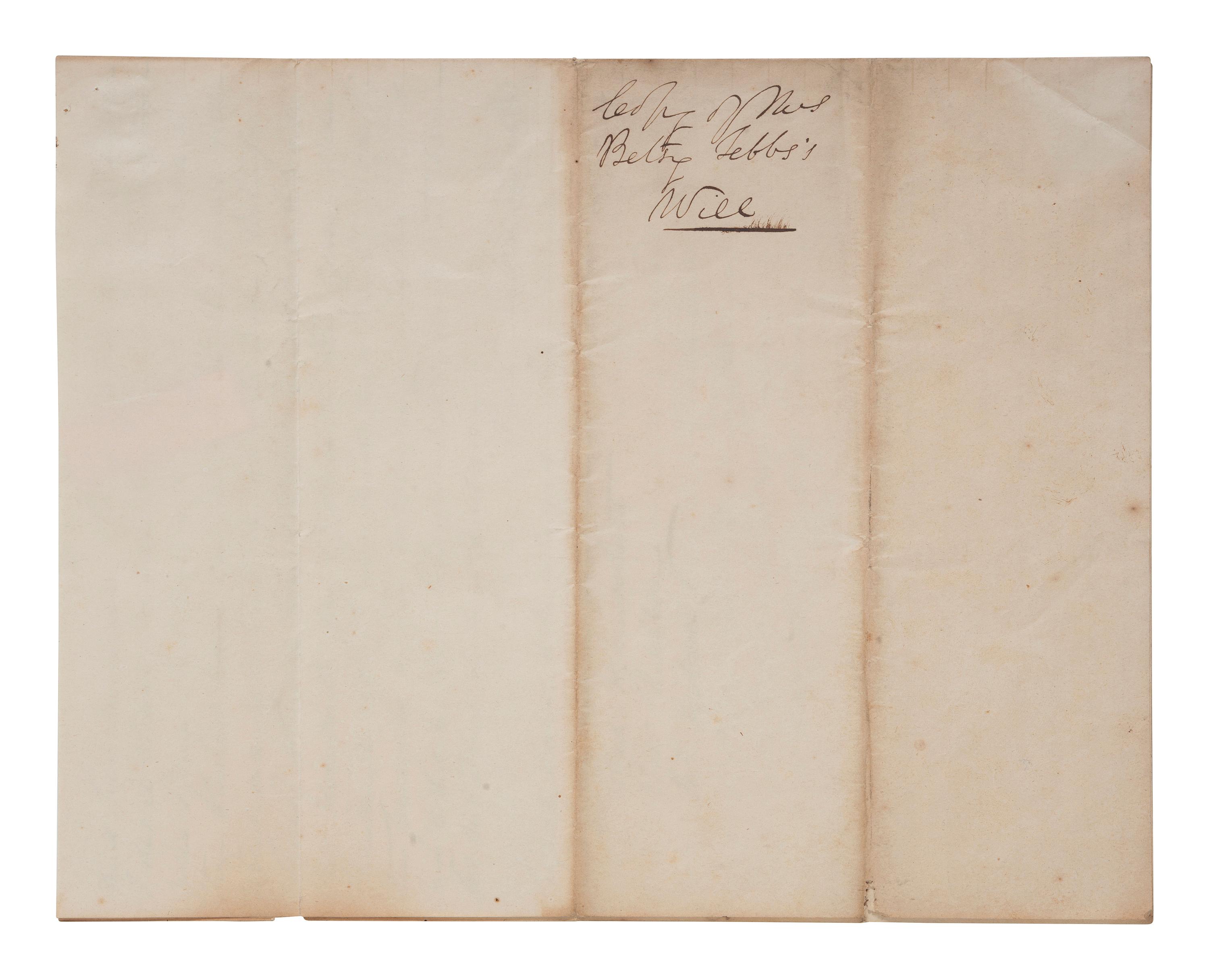 [ENSLAVEMENT & ABOLITION]. A group of 4 documents identified to the Carr and Tebbs families of Virginia, incl. references to the manumission and sale of enslaved persons.