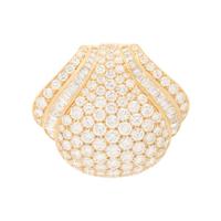 Diamond and Yellow Gold Shell Slide Pendant
