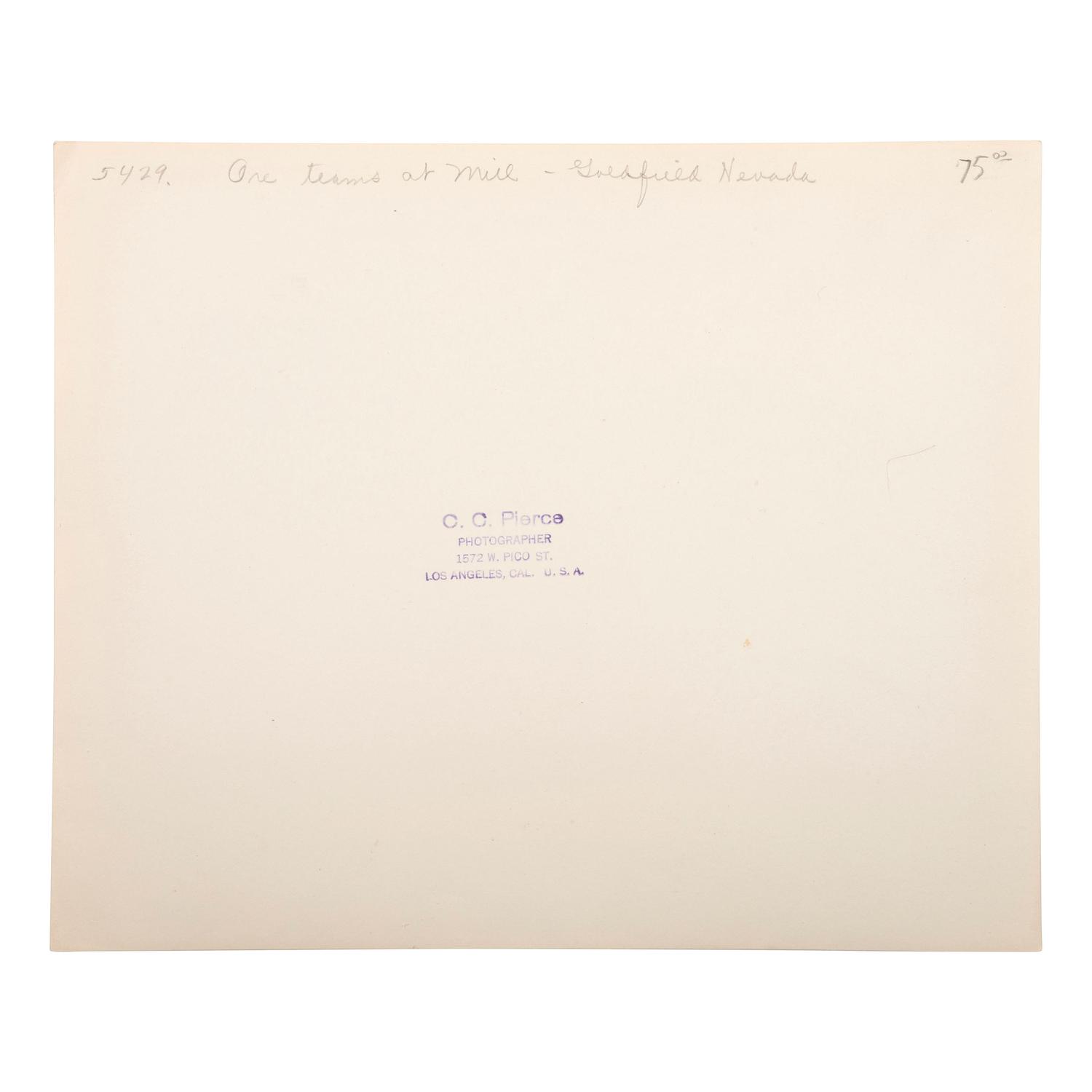 [MINING - NEVADA]. A group of 3 early mining images and a photograph booklet of mining activity in Virginia City, Goldfield, and Rawhide, Nevada, comprising: