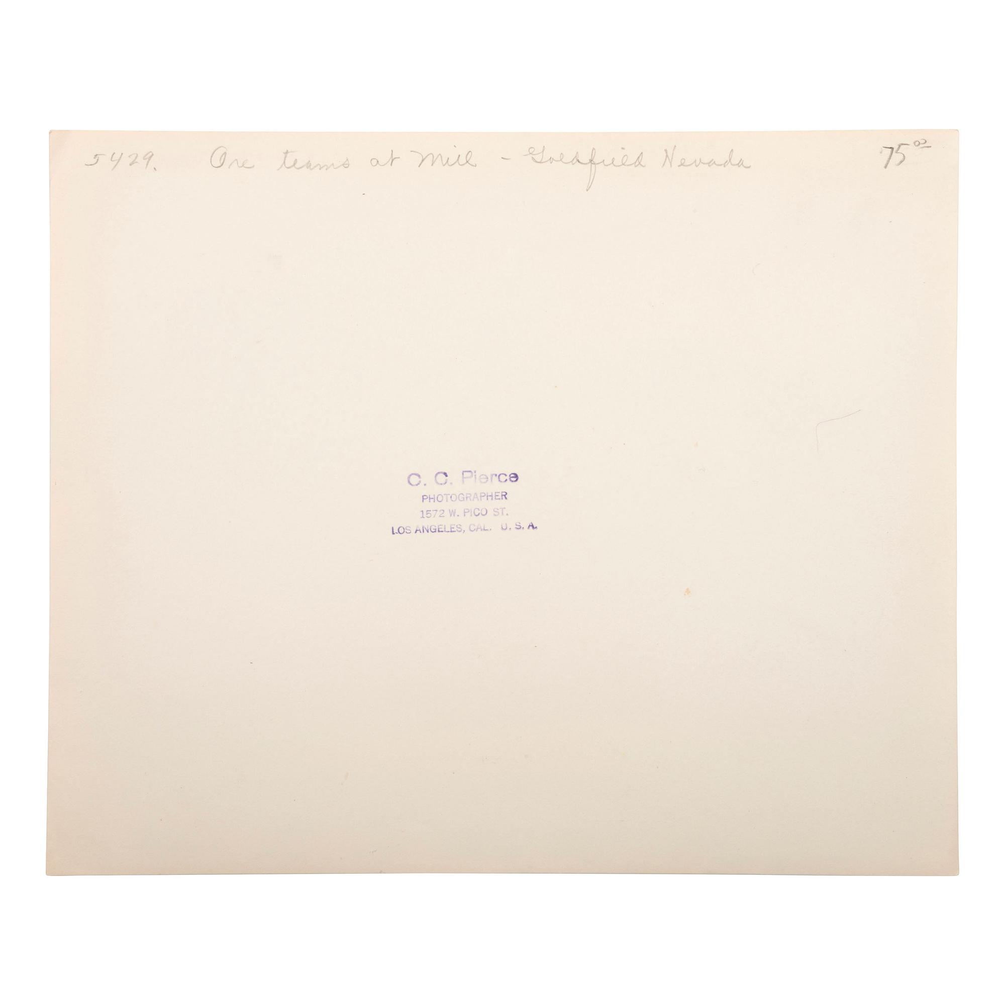 [MINING - NEVADA]. A group of 3 early mining images and a photograph booklet of mining activity in Virginia City, Goldfield, and Rawhide, Nevada, comprising: