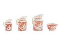 A Group of Royal Crown Derby Red Aves Porcelain Table Articles