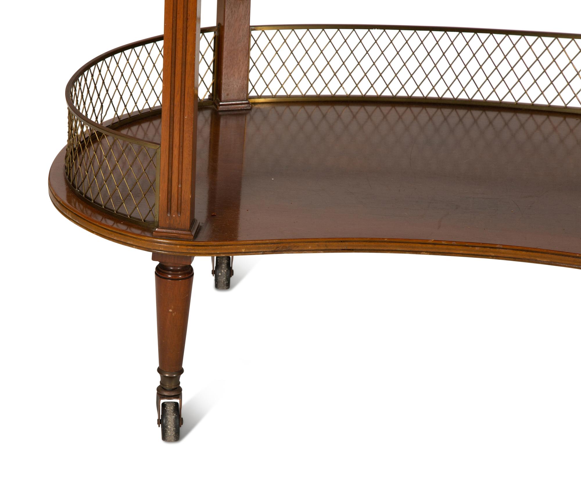 A Louis XVI Style Mahogany Brass Mounted Bar Cart — 20th Century