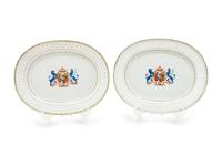 A Pair of Chinese Export Armorial Porcelain Serving Dishes