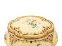 A Group of Three French Gilt Metal Mounted Porcelain Boxes