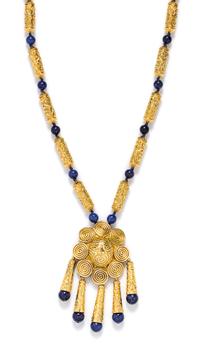 An 18 Karat Yellow Gold and Lapis Lazuli Necklace, Van Cleef and Arpels, 127.80 dwts.
