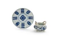 Two Chinese Blue and White Porcelain Articles