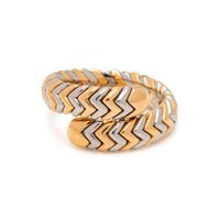 BVLGARI, YELLOW GOLD AND STEEL 'SPIGA' RING