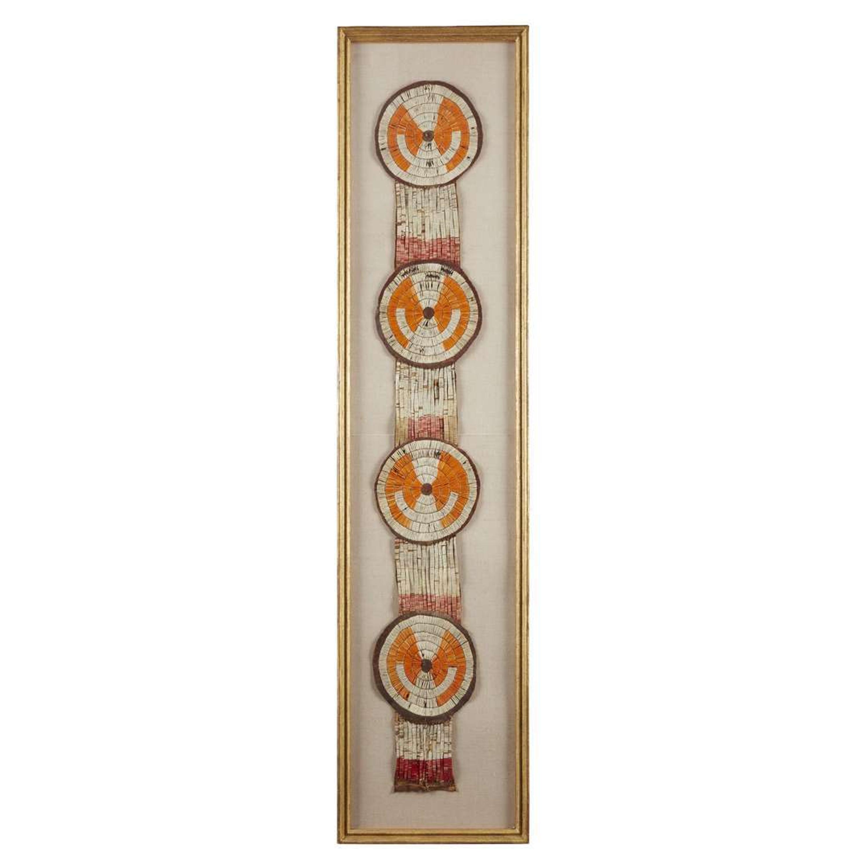 Native American quillwork and leather blanket strip Plains, possibly Sioux, late 19th century