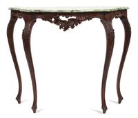 A Louis XV Style Console Table Height 33 x width 39 x depth 12 3/4 inches. — SECOND HALF 20TH CENTURY