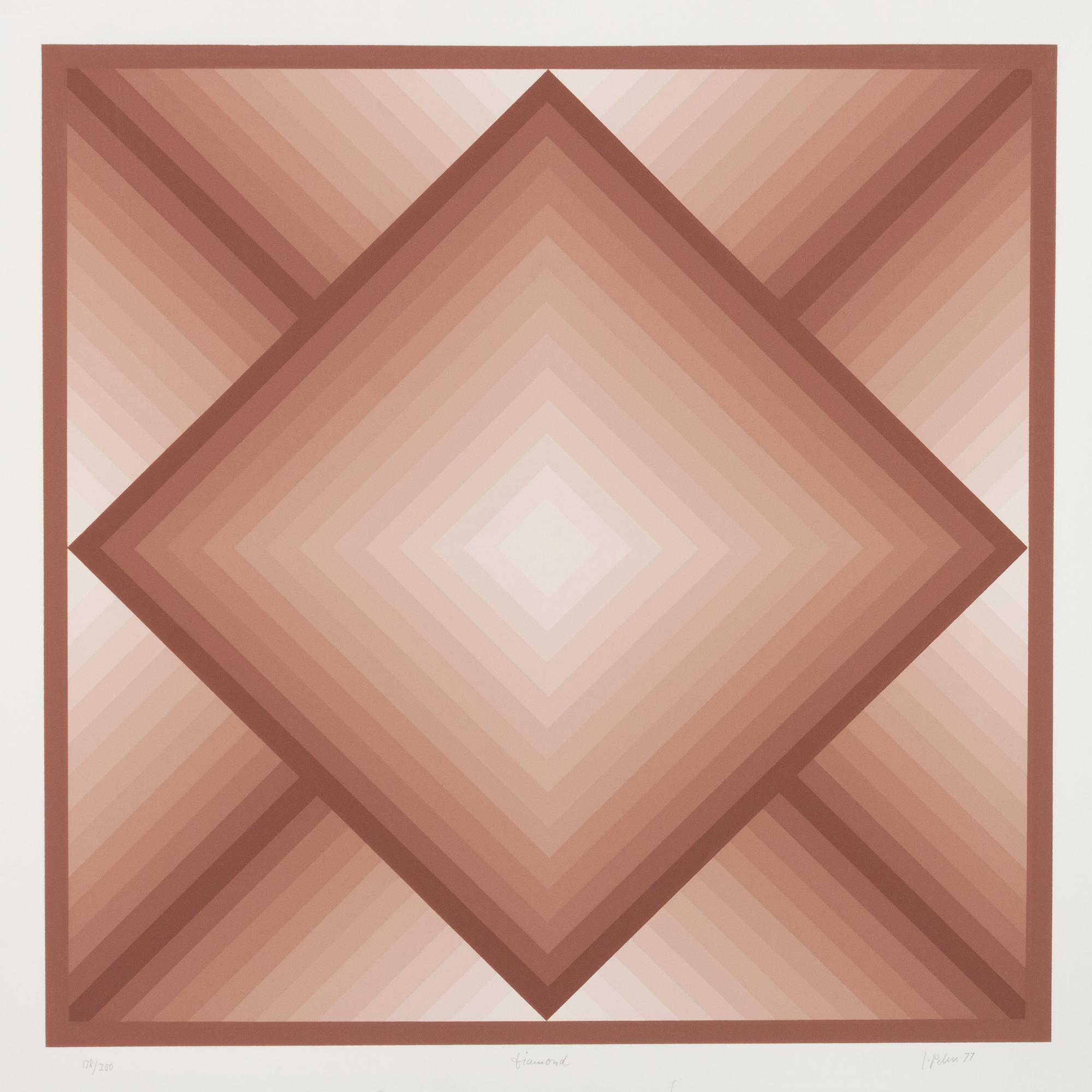 A pair of prints ( Window Motif , 1982; Diamond , 1977)
