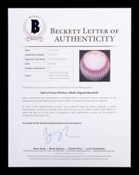 A Hall of Fame No Hitter Pitchers Multi Signed Autograph Baseball (Beckett Authentication Services BAS Certified),