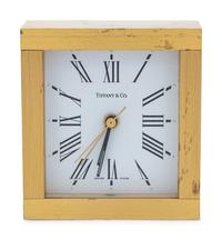 A Tiffany & Co. Brass Desk Clock