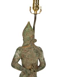 A Greco-Roman Style Patinated Bronze Figure Mounted as a Lamp — 20TH CENTURY