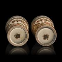 A Pair of Japanese Satsuma Type Cabinet Vases, Yozan, Meiji Period