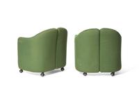 Pair of Italian split-back lounge chairs for Tecno, c. 1960