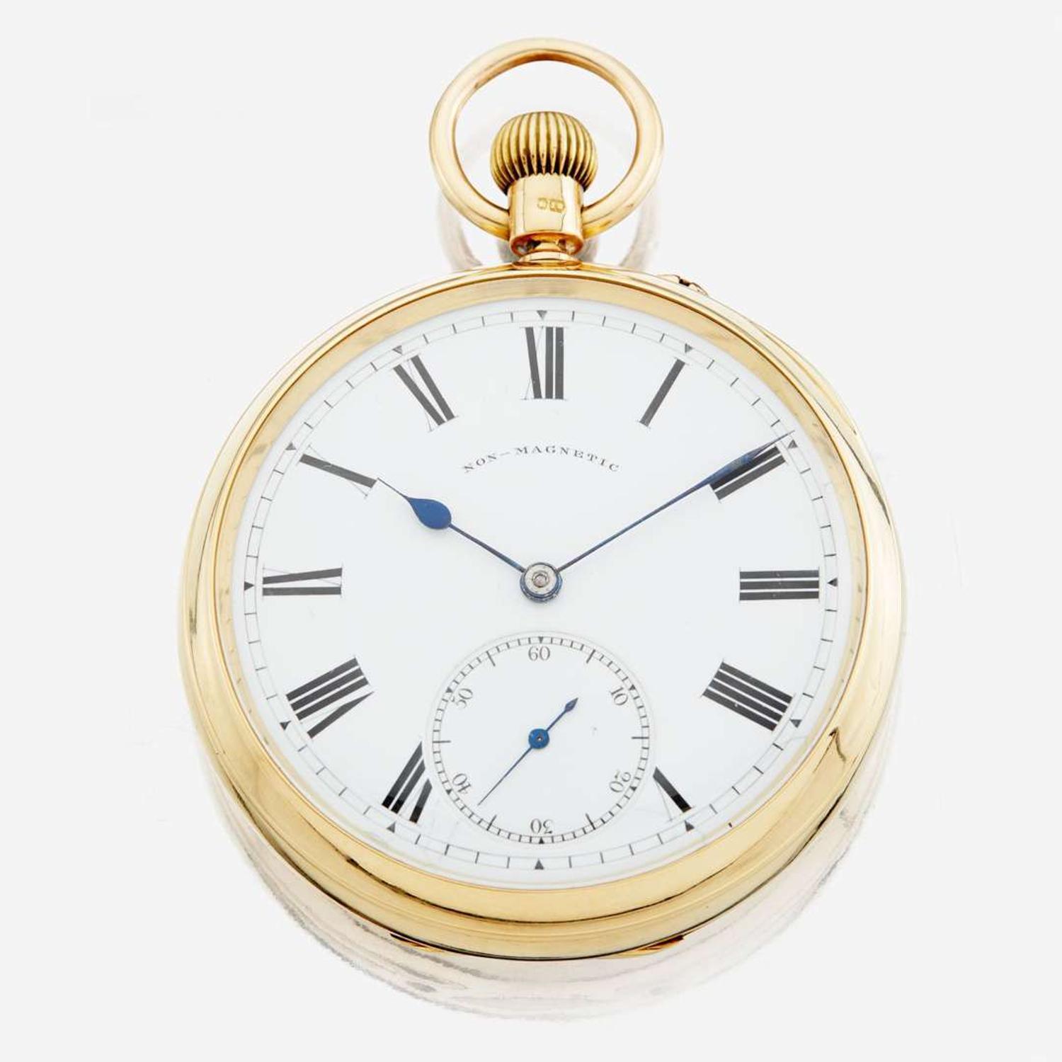 A gold pocket watch, Bahne Bonniksen "Non-Magnetic" No. 62873