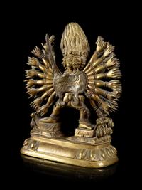 A Sino-Tibetan Bronze Figure of Yamantaka and Vajravetali