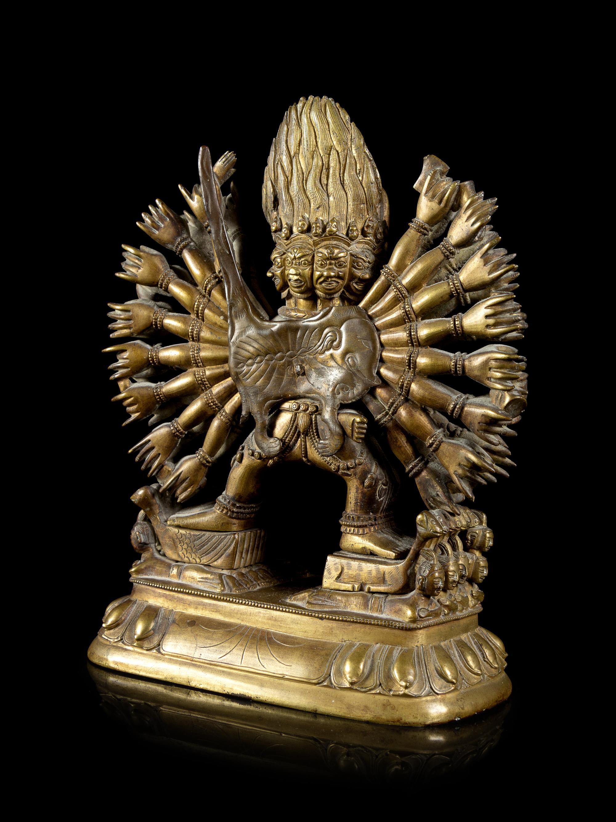 A Sino-Tibetan Bronze Figure of Yamantaka and Vajravetali