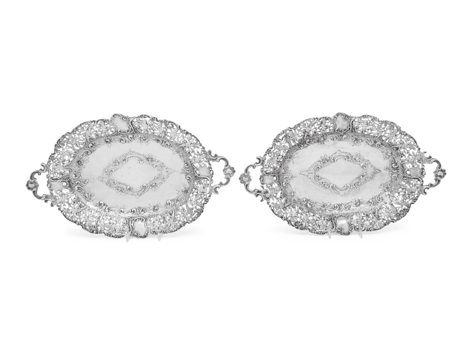 A Pair of German Silver Sweetmeat Dishes