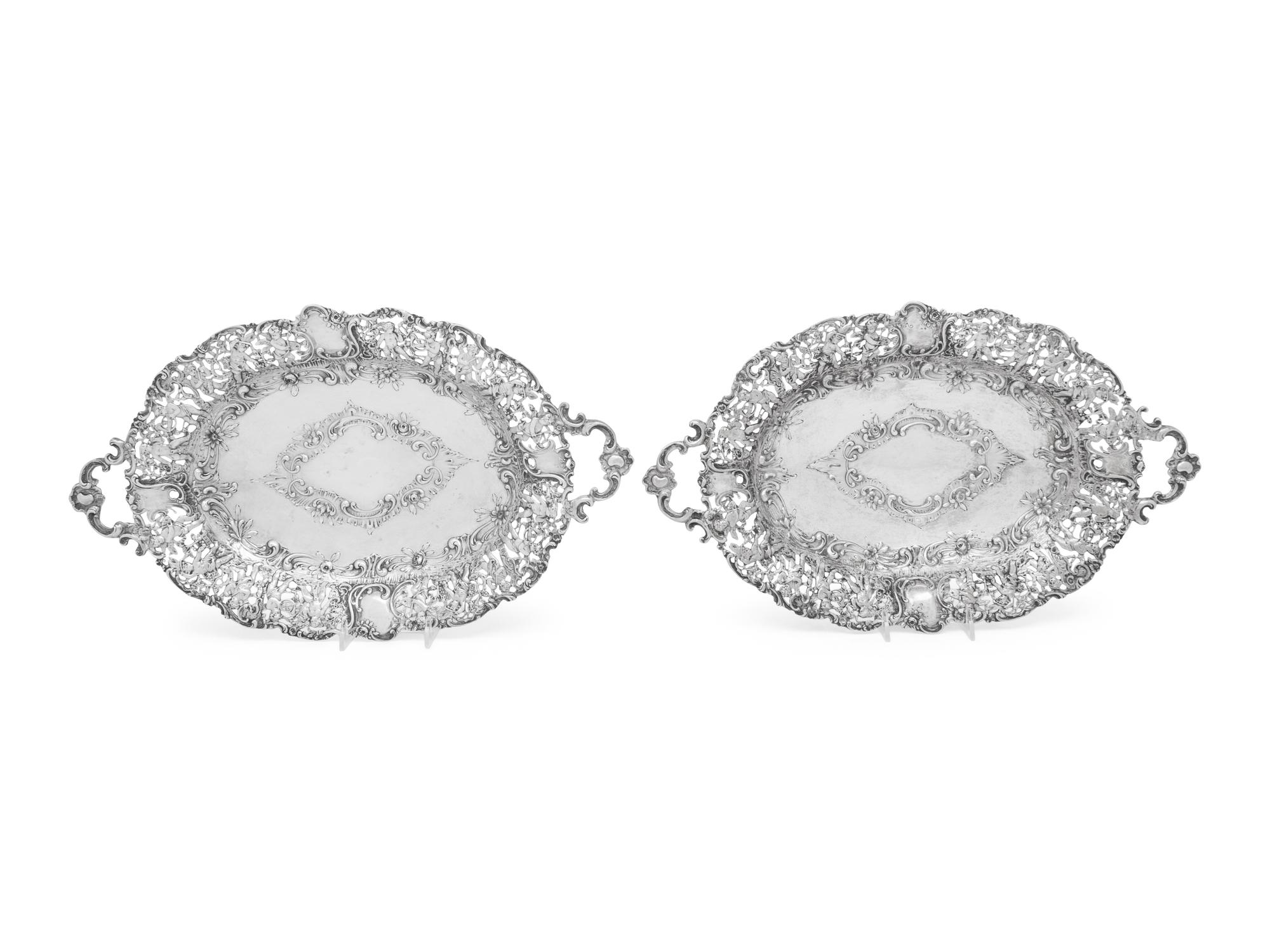 A Pair of German Silver Sweetmeat Dishes