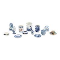 A Collection of Chinese Export Blue and White Porcelain Tea Articles