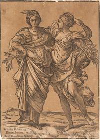 After Guido Reni, (Italian, 1575-1642), Bacchus by Giuseppi Camerata (Italian, 1718-1803) and Alliance of Peace and Abundance by Bartol