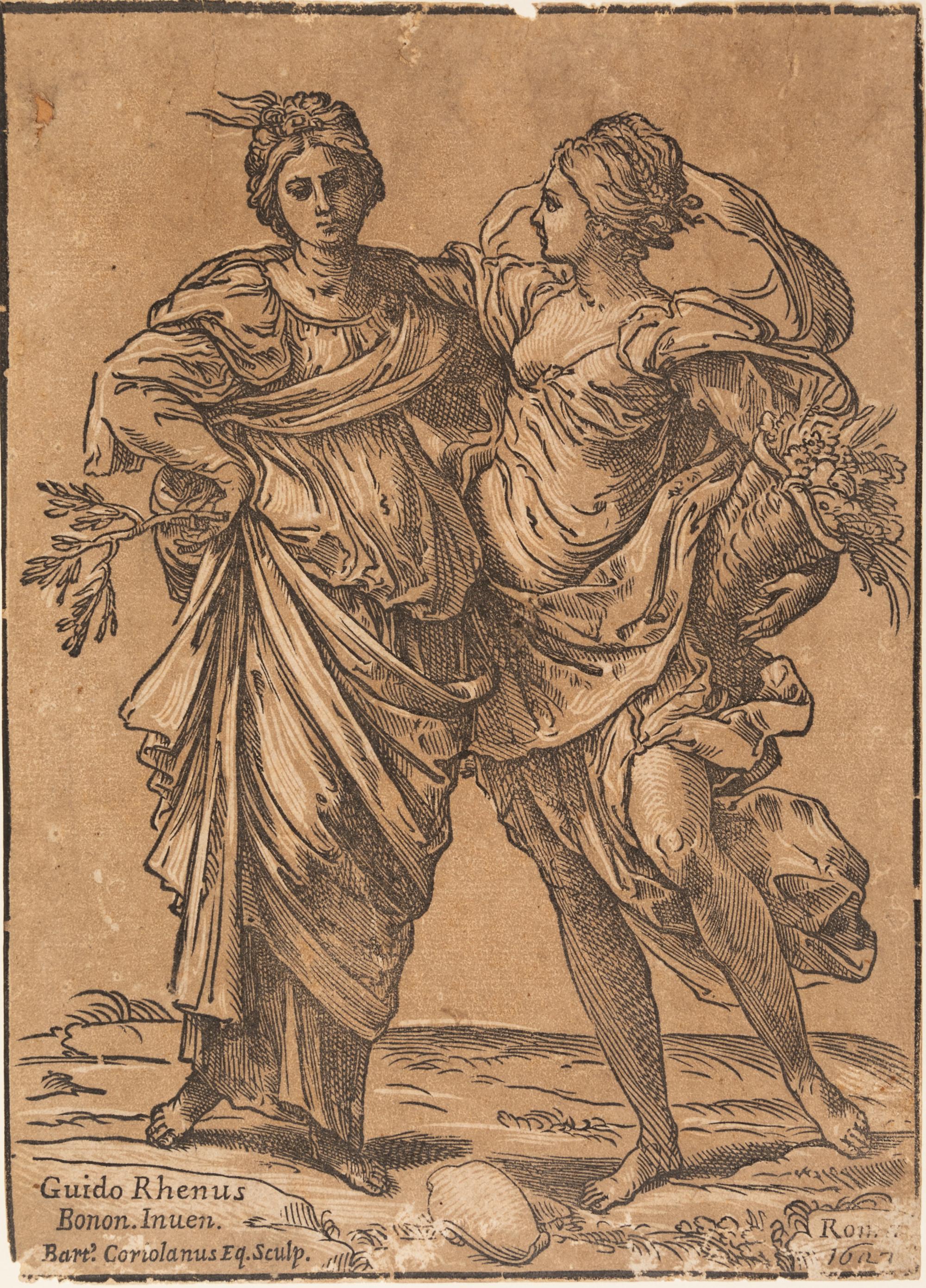 After Guido Reni, (Italian, 1575-1642), Bacchus by Giuseppi Camerata (Italian, 1718-1803) and Alliance of Peace and Abundance by Bartol