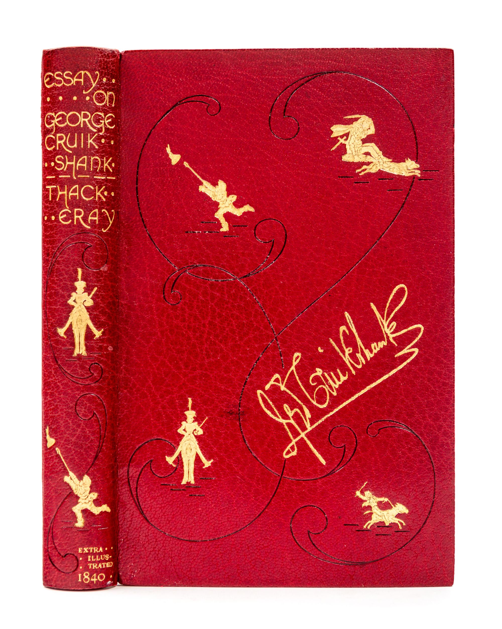 [BINDING]. [CRUIKSHANK, George]. THACKERAY, William Makepeace (1811-1863). An Essay on the Genius of George Cruickshank, ca1840.