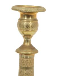 A Pair of Charles X Style Gilt Metal Candlesticks