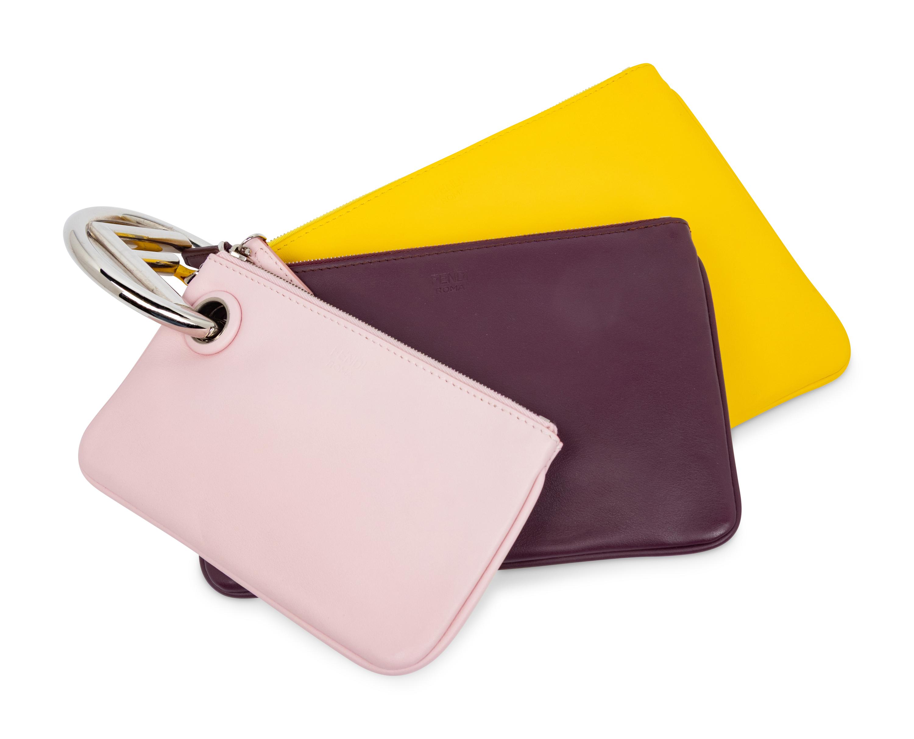 Fendi, Leather Triplette Clutch