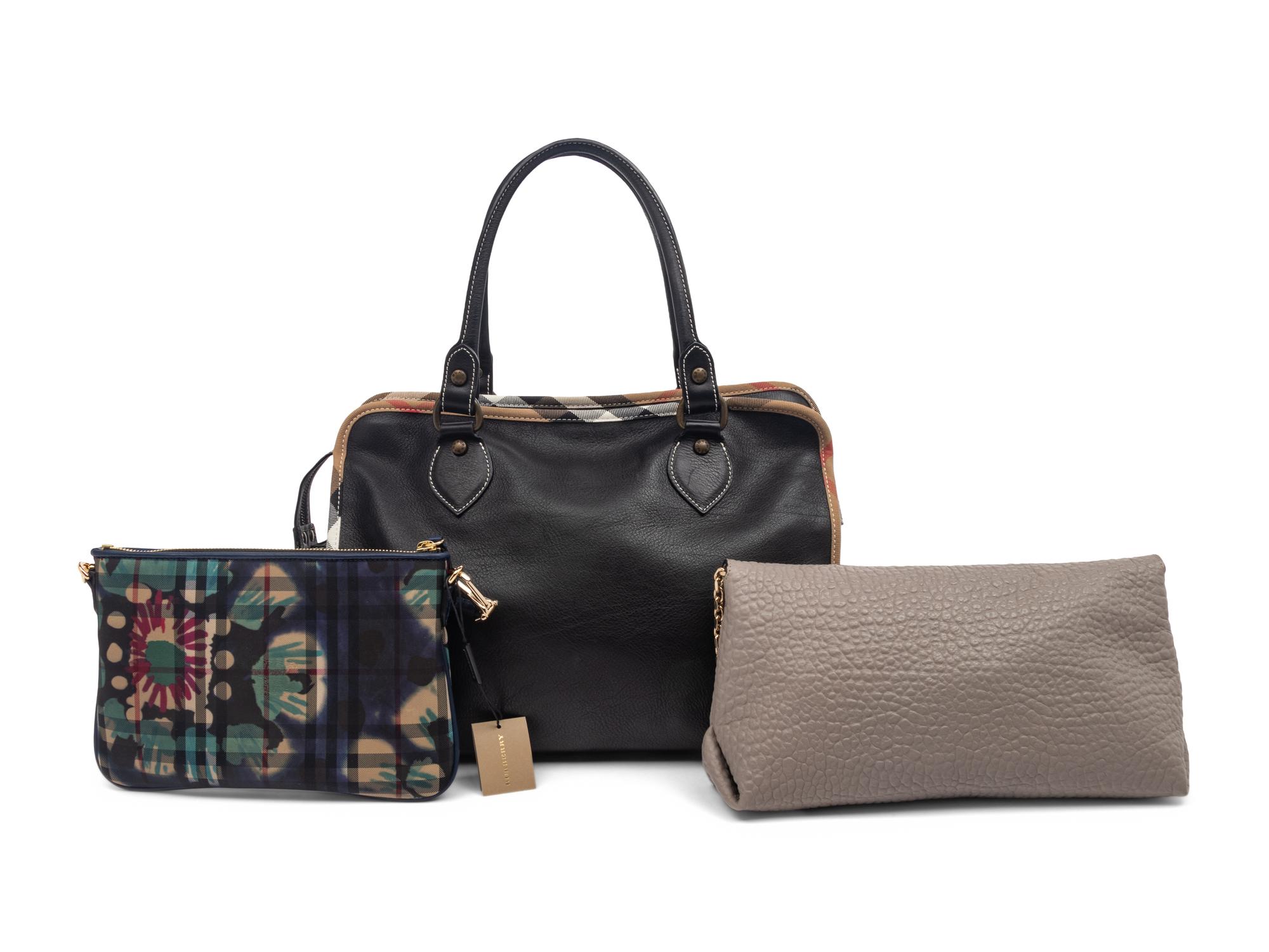 A Group of Three Burberry Bags