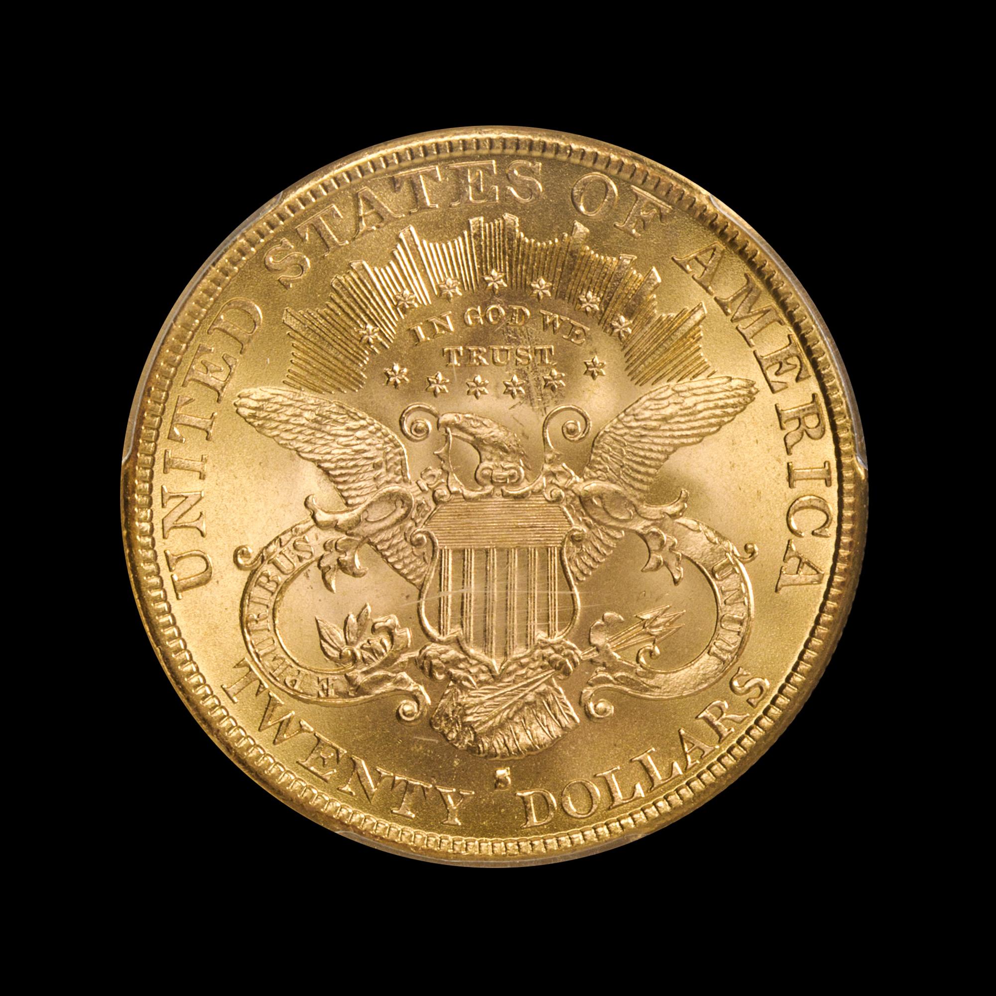 A United States 1892-S Liberty Head $20 Gold Coin