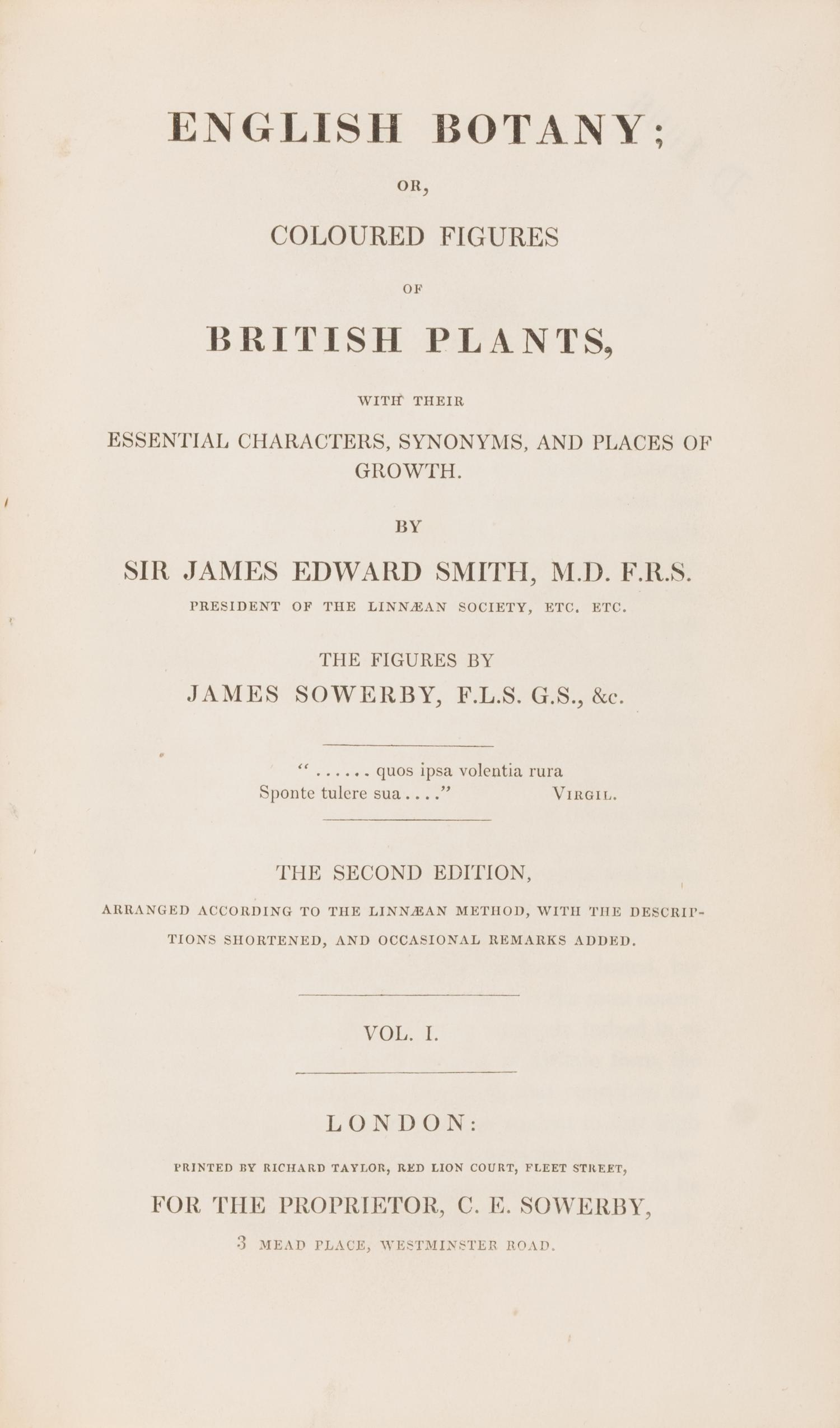 [Natural History] Sowerby, James and James Edward Smith. English Botany