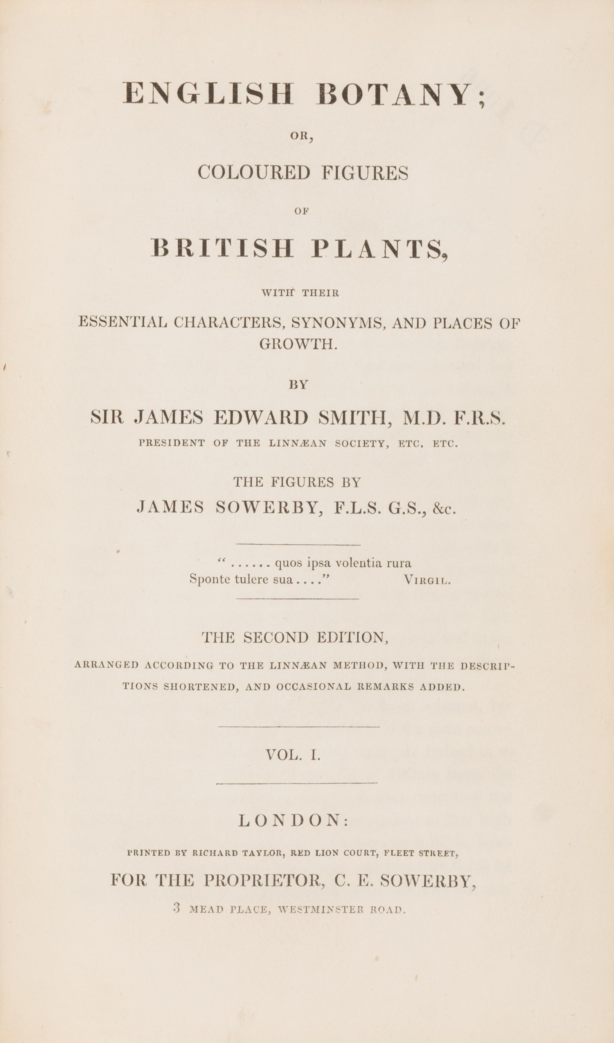 [Natural History] Sowerby, James and James Edward Smith. English Botany