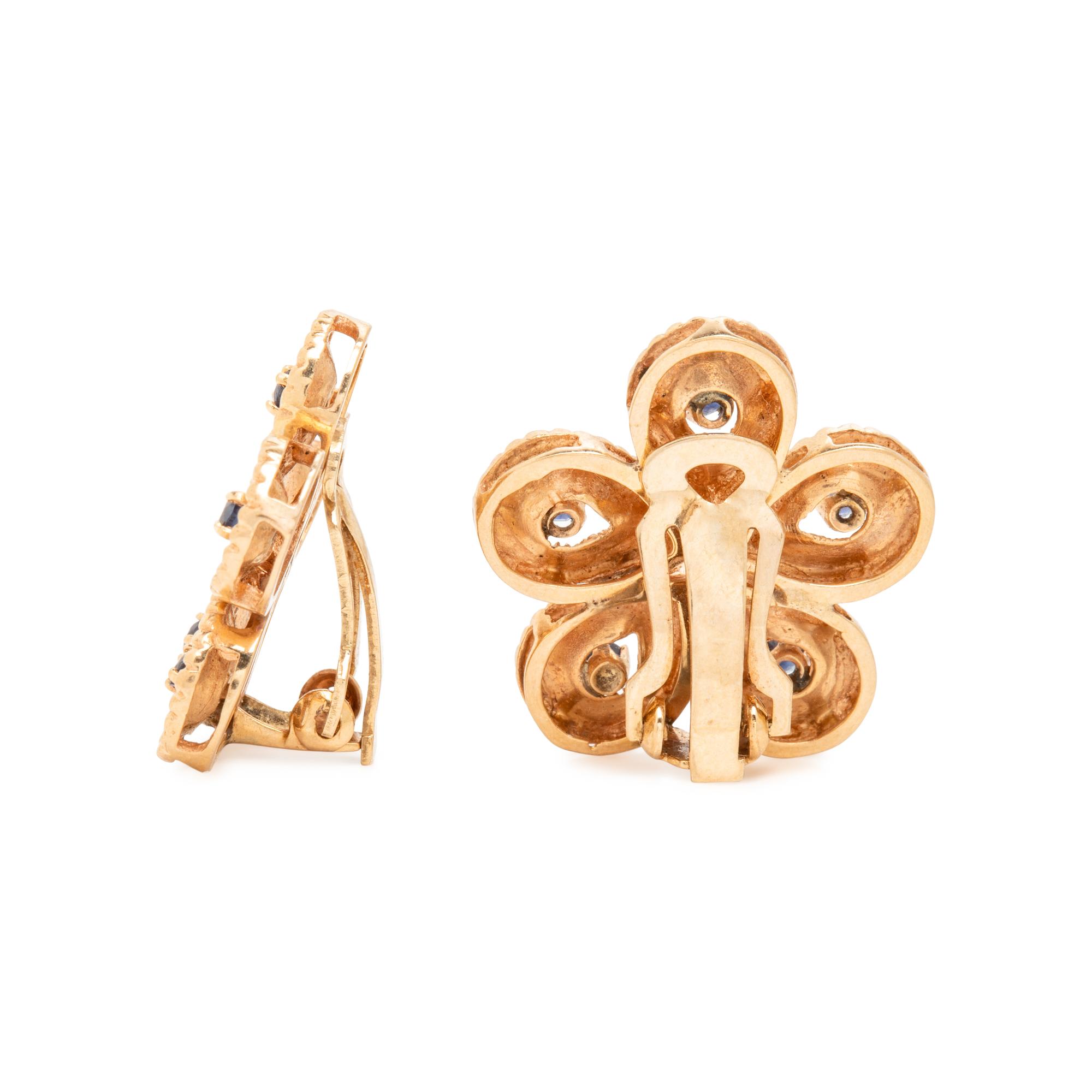 Yellow Gold and Multigem Pocket Watch and Flower Earrings